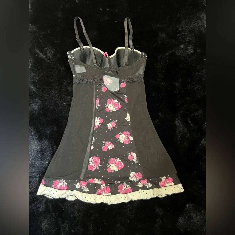 Jessica Simpson Floral & Polka Dot Babydoll Slip Dress - Size Small - Picture 8 of 10
